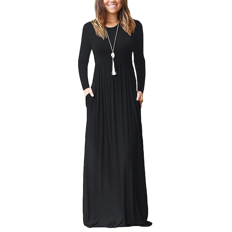 Long Sleeve Maxi Dress Plains Western Wear Western clothing